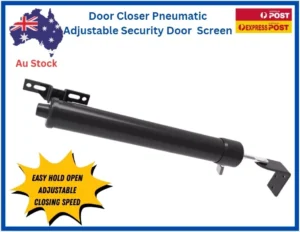 Security Screen Door Closer Pneumatic | One Touch Adjust  | Universal | Black