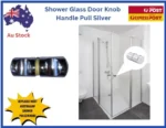 Glass Door Knob Pull Push Handle Bathroom Shower Aluminum Alloy Silver (2)