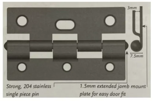 TRADEBASE Security Screen Door Hinge Heavy Duty  | Stainless Pin |  Black - Image 4