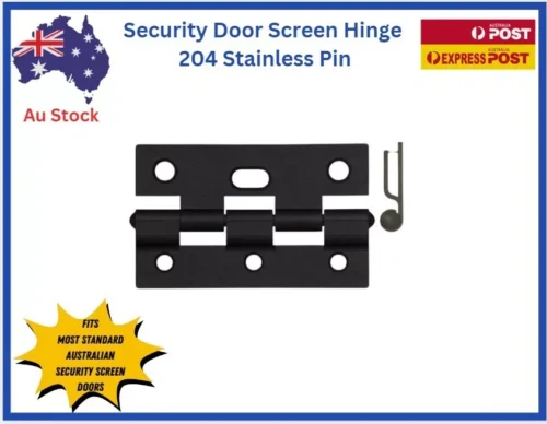 Security Screen Door Hinge Heavy Duty -Stainless Pin- Black (6) TRADEBASE Security Screen Door Hinge Heavy Duty | Stainless Pin | Black - Image 1
