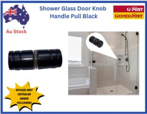 Glass Door Knob Puller Push Handle | Bathroom Shower | Aluminum Alloy | Black - Image 2