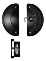 TRADEBASE® Fly Screen Door Latch Sliding Kit with Lock, Snib & Striker Plate – 3-Piece Set