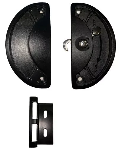 TRADEBASE® Fly Screen Door Latch Sliding Kit with Lock, Snib & Striker Plate – 3-Piece Set