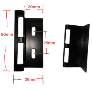 TRADEBASE® Fly Screen Door Latch Sliding Kit with Lock, Snib & Striker Plate – 3-Piece Set - Image 2