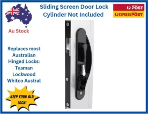 TRADEBASE Sliding Security Screen Barrier Door Lock | Black | Without Cylinder