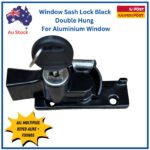Window-Lock-double-Hung-Sash-Black-keyed-alike-aluminium window-wide-base-narrow keeper plate