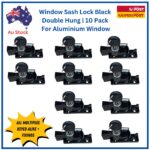 Window-Lock-double-Hung-Sash-Black-keyed-alike-aluminium window-wide-base-narrow keeper plate-10pack