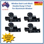 Window-Lock-double-Hung-Sash-Black-keyed-alike-aluminium window-wide-base-narrow keeper plate-4pack