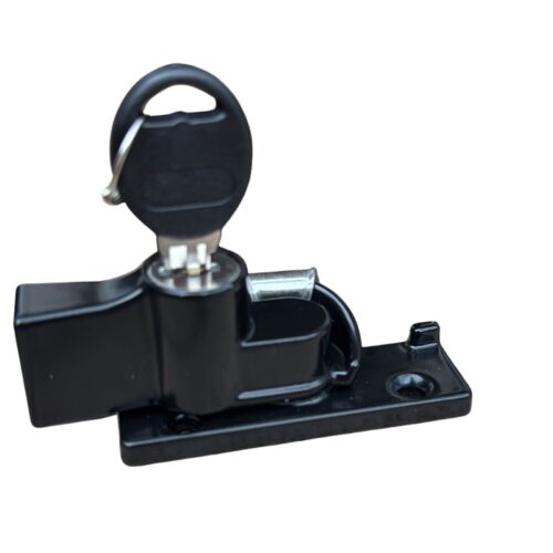 Window-Lock-double-Hung-Sash-Black-keyed-alike-aluminium window-wide-base-narrow keeper plate-elevation