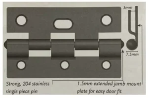 TRADEBASE Security Screen Door Hinges Heavy Duty  | Stainless Pin |  BlackTriple Pack - Image 4