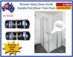 Shower Door Knob Handle Silver Pull Deliver Twin Pack