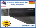 14m Roll x 900mm Aluminium Door Window Mesh Flyscreen 460 Micron SUper Heavy Duty Durabilty