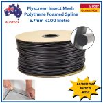 Spline-Flyscreen-Insect-mesh-ploythene-foamed-easy-install-roll-commercial-best-trade-quality-5.7mm-100metre windows door caravan