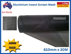 30m Roll x 610mm Aluminium Door Window Mesh Flyscreen 290 Micron Heavy Duty Durabilty