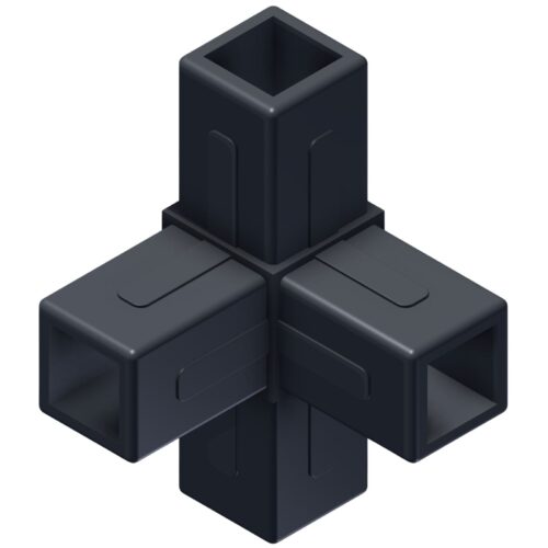 Aluminium-connector-4-way-leg-fitting-for-25mm-Tube-Frames