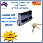 Cylinder-Security-Door-hinged-sliding- Barrel -commercial -5-pin- whitco-austral-tasman-compatible