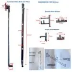 Casement Stay  | Vertical Fix 300mm | Satin Chrome Kit - Image 2