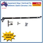 Casement Stay  | Vertical Fix 300mm | Satin Chrome Kit - Image 3