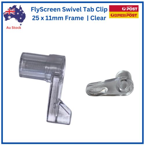 Flyscreen Swivel Clip | 25 × 11mm Offset | Clear - Image 3