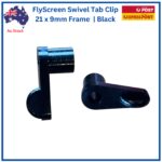 Flyscreen Swivel Clip | 21 × 9 mm Offset | Black - Image 2