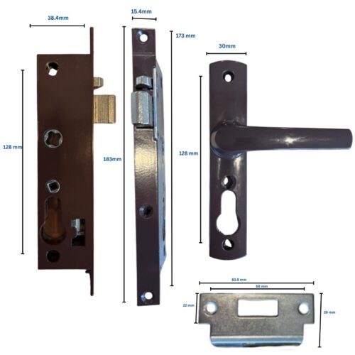 Security Screen Door Lock Hinged | Brown | Snib | Cylinder Not Included - Image 3