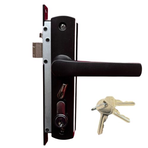 Security-door-screen-lock-hinged-replacement-with-cylinder-black-with-snib