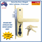 Security Screen Door Lock Hinged | Primrose® | Snib | Cylinder + 3 Keys - Image 7