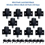 TradeBase Mini Push Bolt Door & Window Lock | Black | Bulk 10 Pack