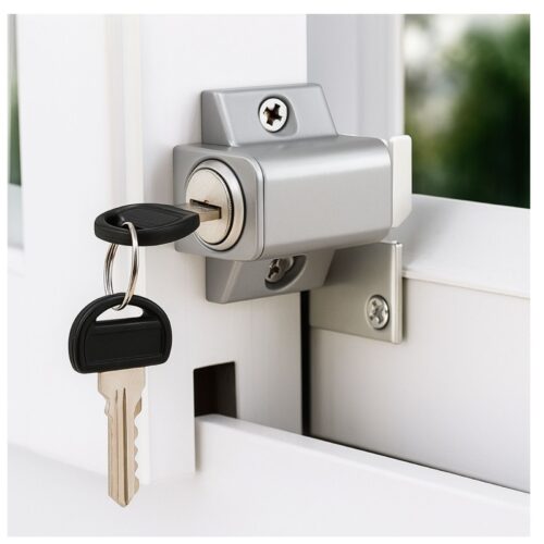 Mini Push Lock Door & Window Lock | Silver Grey  | 4 pack - Image 5