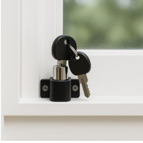 TradeBase Mini Push Lock Window and Door Lock | Black - Image 5