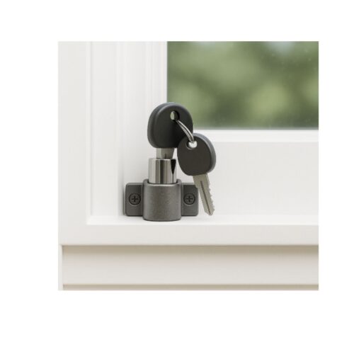 Mini Push Lock Door & Window Lock | Silver Grey  | 4 pack - Image 4