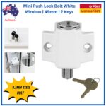 Mini Push Lock Door| Window Bolt | White | Bulk 10 Pack - Image 11