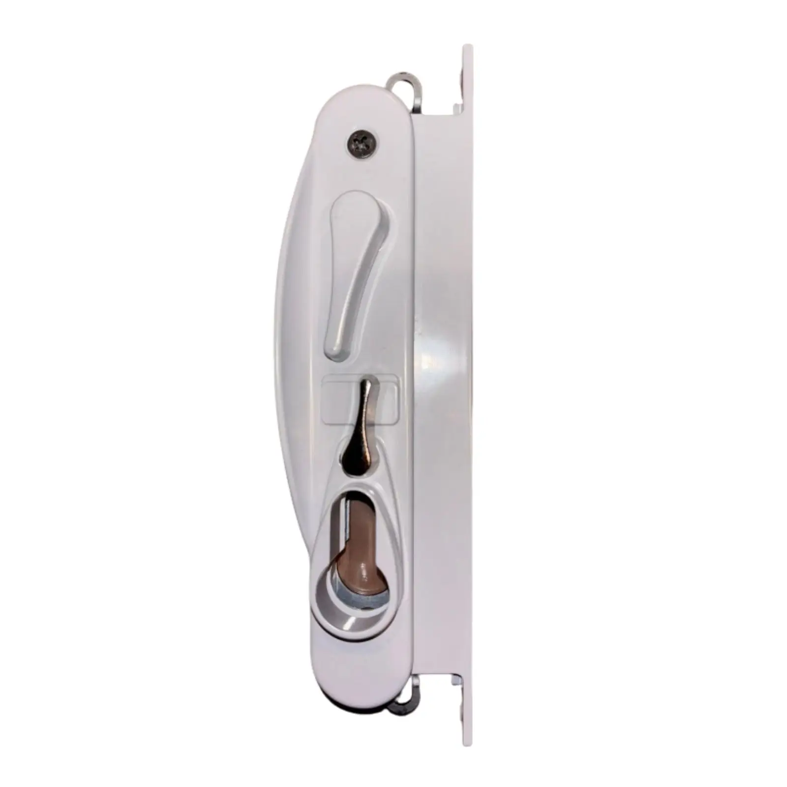 Sliding Security Door Lock Snib – White – Suits Whitco® White parrot beak snib for sliding security screen doors, suits Whitco® – TradeBase Australia
