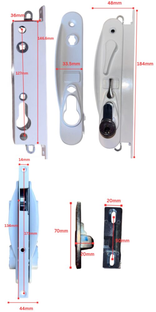 TRADEBASE Sliding Security Screen Barrier Door Black with Cylinder + 3 keys - Image 3