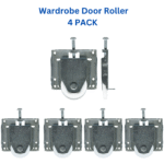 Sliding Carriage Wardrobe Robe Door Roller | Convex Wheel | Cupboard |Screen | Glass |  4Pack