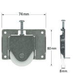 Sliding Carriage Wardrobe Robe Door Roller | Convex Wheel | Cupboard |Screen | Glass |  4Pack - Image 3