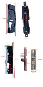Sliding Security Barrier Door Lock | Black | Cylinder + 3 Keys - Image 3