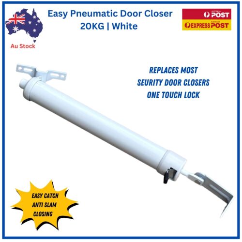 Security Screen Door Closer Pneumatic | One Touch Adjust  | Universal  | White - Image 7