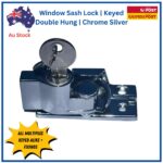 Window Sash Lock | Double Hung | Keyed Alike | Chrome Silver |Timber Aluminium Windows - Image 4