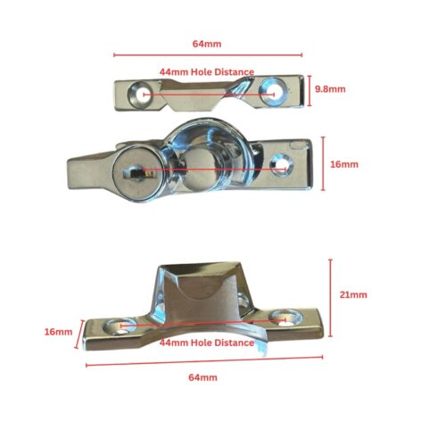 Window Sash Lock | Double Hung | Keyed Alike | Chrome Silver |Timber Aluminium Windows - Image 5
