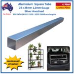Aluminium Square Tube 25 x 25mm 1.2mm Gauge | Anodised Silver - 450mm - Image 4