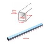 Aluminium Square Tube 25 x 25mm 1.2mm Gauge | Anodised Silver - 1000mm - Image 2
