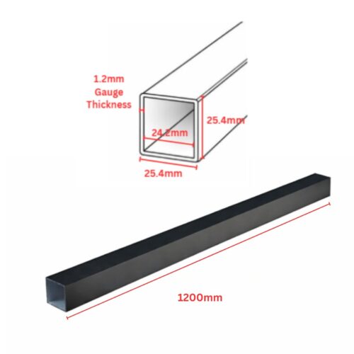 Aluminium Square Tube 25 x 25mm 1.2mm Gauge | Black - 1200mm - Image 4