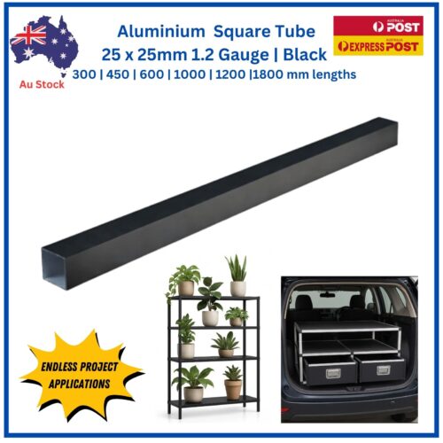 Aluminium Square Tube 25 x 25mm 1.2mm Gauge | Black - 1000mm - Image 5