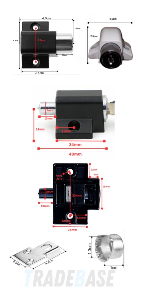 Mini Push Lock Door & Window Lock | Silver Grey  | 4 pack - Image 10