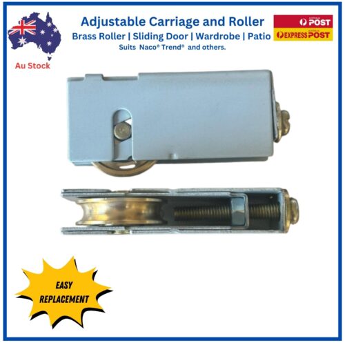 Adjustable Carriage and Brass Roller | Sliding Door | Wardrobe | Patio | 35kg Heavy Duty Rated - Image 5