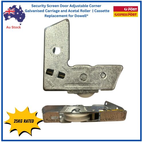 Security Door Corner Stake Carriage | Adjustable Glavanised Cassette | Acetal Bearing Roller | 25kg - Image 5