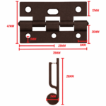 TRADEBASE Security Screen Door Hinge Heavy Duty  | Stainless Pin |  Brown - Image 2