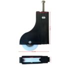 Adjustable wardrobe door carriage and 39mm acetal roller technical dimension diagram with measurements