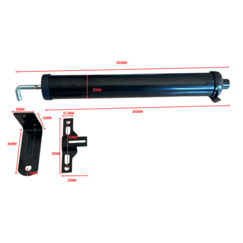 Pneumatic Door Closer  | Universal Screen & Security Door | Black - Image 3